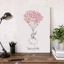Tableau sur toile empreintes + texte personnalisé - Envol