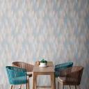 papel pintado escandinavo azul beige - Papel pintado tejido-no tejido con motivo gráfico para cocina, pasillo, salón