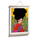 Plakat Woman with green and white leaves - Hülya
