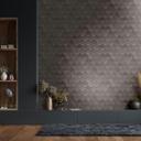 Non-woven tapet i grå 3D-look skalaer vintage brugt look geometrisk 