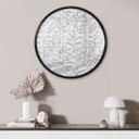 Póster Delicadas Hojas de Acuarela - Gris Suave - Decoración Floral - Redondo