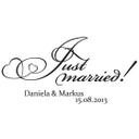 Wallsticker -  + Navn - Just married!