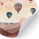 Vinilo decorativo Alto con los globos aerostáticos - Goed Blauw - Redondo