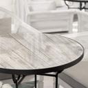 Plateau de table en verre - Shabby Chic effet bois - Rond