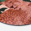 Tableau sur alu-Dibond rond Goed Blauw Golden Panther
