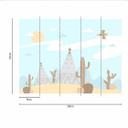 Western planteskole tapet i blå gul - non-woven tapet Designwalls 2 - 2,55 x 3,5 m