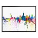Póster Bleichner - Skyline de New York en acuarela