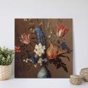 Cuadro de madera Van der Ast - Flores en un jarrón Wan-Li - Cuadrado