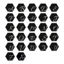 Hexagon bogstaver - Alu-dibond Sølveffekt, sort
