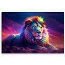 Canvas print neon løve Afrika