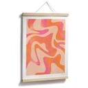 Póster Ondas abstractas en naranja-rosa - Bloom