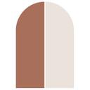 Wallsticker set of 2 half arches - pinkish red and beige