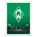 Póster Logotipo del Werder Bremen con tribuna