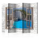 Screen room divider - Azure paradise, 5-delt - 225x172 cm