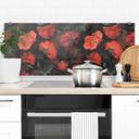 Crédence UN Designs - Fleurs rouges - Panorama