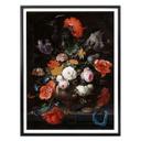 Póster Mignon - Bodegón con flores y reloj