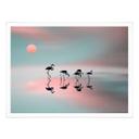 Poster Natalia - Famille de flamants roses