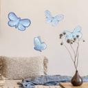 Sticker mural Papillons dessinés à la main violet-bleu 4 pièces