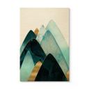 Cuadro de madera abstracto en dorado y azul - SpaceFrog Designs