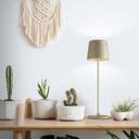 Tischleuchte Cosy, braun, 10 x 37 cm, Metall Beige Tischleuchte Outdoor