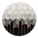 Tableau sur verre Fredriksson - Hexagones : noirs et gris