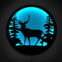 Décoration lumineuse LED en MDF - Cerf dans la forêt