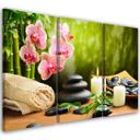 3 stykke lærredstryk, Zen Stones blomster