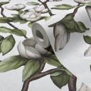 Papel pintado no tejido ramas, flores naturaleza floral blanco verde
