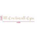 Decoración en madera de álamo - Letras 3D All of me loves all of you