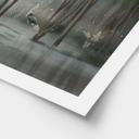 Poster nevelwoud aan het meer met reiger in het groen - Ms Tiff