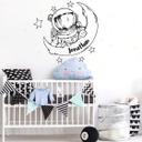 Wallsticker + Navn Astronaut + Stjernelys