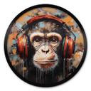 Póster DJ mono con auriculares - Magnusson - Redondo