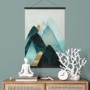 Póster de tela Montañas abstractas en dorado y azul - SpaceFrog Designs