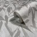 Non-woven tapet i beige grå blade bladlook vintage blomstret natur 