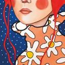 Fotomural Mujer pelirroja con flores - Hülya