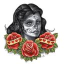 Imagen de ventana LA Ink mujer con calavera de azúcar