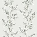 Papel pintado no tejido hojas, ramas naturaleza floral mate en gris verde