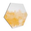 Hexagone - Alu-Dibond Nouveauprints - Coups de pinceau d'aquarelle (jaune)