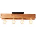 Deckenleuchte Daniel, braun, 60 x 11,7 cm, Holz Innenleuchte