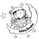 Wallsticker + Navn Astronaut + Stjernelys