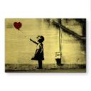 Geborsteld Alu-Dibond met goud-, zilver- & kopereffect - Girl with Balloon - Banksy
