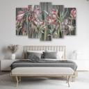 5 stykke lærredstryk, Iris blomster