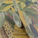 Papel pintado selva amarillo verde - diseño colorido de hojas tropicales - Papel pintado no tejido moderno