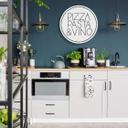 Wandcirkel Pizza Pasta & Vino - wit