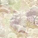 Landskabstapet pastel beige grøn - Ikke-vævet tapet botaniske illustrationer