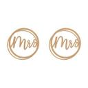 Boda Señora y Señora letras - MDF naturaleza