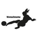 Sticker mural joueuse de football à personnaliser