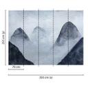 non-woven tapet Misty Rocks fugle natur fototapet Designwalls i grå og hvid 