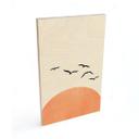 Cuadro de madera bandada de pájaros al atardecer - Kubistika