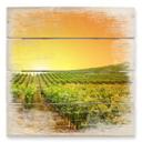 Cuadro de madera puesta de sol en la viña - 40x41,5 cm